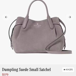 Kate Spade Dumpling Suede Satchel in Gray